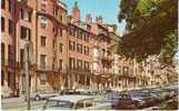 Beacon Street, Back Bay District, Boston MA Massachusetts, 1960s Vintage Postcard, Autos - Boston
