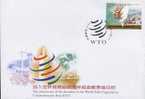 FDC Taiwan 2003 Accession To WTO Stamp Candle Map Trade Coin Oil Factory - FDC