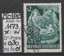 1963  - ÖSTERREICH - SM "Weihnacht" 2 S Blaugrün - O  Gestempelt - S. Scan (1173o 01   At) - Gebraucht