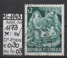 1963  - ÖSTERREICH - SM "Weihnacht" 2 S Blaugrün - O  Gestempelt - S. Scan (1173o 03   At) - Gebraucht