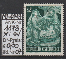 1963  - ÖSTERREICH - SM "Weihnacht" 2 S Blaugrün - O  Gestempelt - S. Scan (1173o 04   At) - Used Stamps