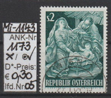 1963  - ÖSTERREICH - SM "Weihnacht" 2 S Blaugrün - O  Gestempelt - S. Scan (1173o 05   At) - Gebraucht