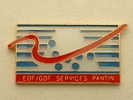 PIN´S EDF GDF SERVICES  - PANTIN  CARTOUCHE ROUGE - EDF GDF