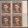 Romania 1940 Legion Post 5 Lei In Brown Block Of 4 MNH - Neufs