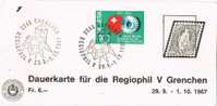 Tarjeta GRENCHEN 1967 (Suiza) Exposicion Filatelica REGIOPHIL V - Lettres & Documents