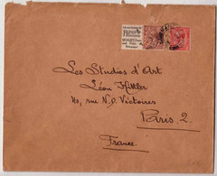 GB - 1934 - Timbre Avec Vignette PUB De Carnet Sur Lettre - ENVELOPPE De Manchester => PARIS - Cartas & Documentos