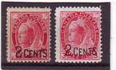 CANADA TIMBRES DE 1897 SURCHARGES ... 2 CENTS - Nuevos