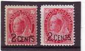 CANADA TIMBRES DE 1897 SURCHARGES ... 2 CENTS - Unused Stamps
