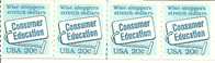 US Scott 2005 Line Strip Of 4 - Consumer Education - 20 Cent  - Mint Never Hinged - Rollenmarken