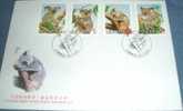 FDC Taiwan 2002 Cute Animal - Koala Stamps Fauna Bear Eucalyptus - FDC