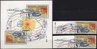 Interkosmos-Programm 1985 CSR 2809 2xZf+Block 64 O 22€ Projekt Venus-Halley USSR Ms Space Sheet Bf Tschechoslowakei CSSR - Gebruikt