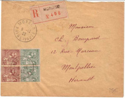 1922 - LETTRE RECOMMANDEE Pour Montpellier (Hérault) - - Storia Postale