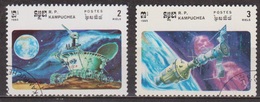 Sonde Vénus - KAMPUCHEA - Véhicule Lunaire Russe: Lunokhod - Conquète Spatiale - N° 541-542 - 1985 - Kampuchea