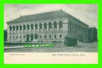 BOSTON, MA - PUBLIC LIBRARY - TRAMWAY - SOUVENIR POST CARD CO - UNDIVIDED BACK - - Boston