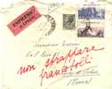 Enveloppe Avec Vignette Expresso Et Timbres Guerre D´indépendance En 1959 Pour Rome - Correo Urgente/neumático