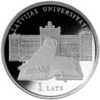 LATVIA  OWL + ROSE  ''LATVIAN UNIVERSITET'  1 LATS SILVER COIN  PROOF 2009 Y - Lettland