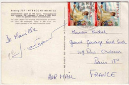 AIR FRANCE - CARTE SPECIALE "BOEING 707" - VOL MANILLE  PARIS - 1963 - 1960-.... Covers & Documents