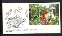 Brazil 1988 MiNr. 2282 - 2284 (Block 76) BIRDS Parrots BRAPEX ’88, São Paulo 1v FDC  14,00 € - Papagayos