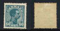 DANEMARK / 1921 -  # 146 *  / 60 ö Vert Bleu /COTE 9.00 EURO - Ungebraucht