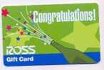 Ross,  U.S.A. Carte Cadeau Pour Collection # 3 - Gift And Loyalty Cards