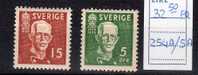SVEZIA / SVERIGE  1938 ---- GUSTAVO V --- * Rif. 254A - 255A - Unused Stamps