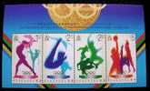 Hong Kong 1996 Summer Olympic Games Stamps S/s Basketball Gymnastics Diving - Buceo