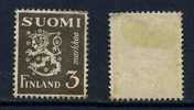 FINLANDE / 1930 # 152  *  - 3 M. Olive / COTE 36.00 EURO - Nuovi