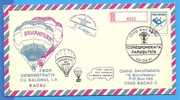 ROMANIA Cover 1991.  Balloon Flight Demonstration. Mail Parachuted, Parachute - Luchtballons