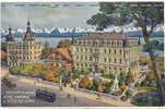 Neuchatel Hotel Terminus Et Hotel Des Alpes Dessin  A. Trub Lausanne - Neuchâtel