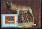 ROMANIA 1978 RARE CARTES MAXIMUM MAXICARD WITH SHE-WOLF ROMUL AND ROMULUS. - Prehistoria