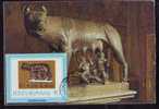 ROMANIA 1978 RARE CARTES MAXIMUM MAXICARD WITH SHE-WOLF ROMUL AND ROMULUS. - Prehistorie