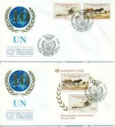 United Nations Geneve 1985 2 FDC Anniversary  Andrew Wyeth Horse - FDC