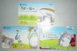 China 2003 Set Of 3 Used Phonecards Cartoon Animal - Comics