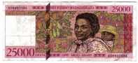 BILLET MADAGASCAR - P.82 - 1998 - 25000 FRANCS = 5000 ARIARY - PORTRAIT DE FEMME ET ENFANT - FRUITS - Madagascar