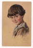 MAXIM TRUEBE - Girl, Old Postcard, 1918. - Truebe, Maxim