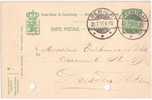 Luxembourg Entier P 63 5 Ct Vert 1907 Circulee REMICH 20.7.1911 Gelocht - Entiers Postaux