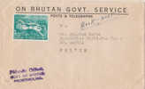 TIMBRE DU BHOUTAN SUR LETTRE - Bhutan