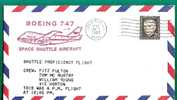 US - 2 -  SPACE BOEING 747 SPACE SHUTTLE AIRCRAFT 1982 FLIGHT With Crew Members Name VF CACHETED COVER - Enveloppes évenementielles