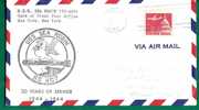 US - 2 - Scott C64 - Jetliner - Two Imperforate Sides On VF CACHETED 1964 COVER From The USS SEA ROBIN - 3c. 1961-... Brieven