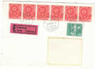 A0515 - 6 X 20 Cent.Europa + 10 Cent. Ord. Su Espresso VG Bellinzona-Torino 24-09-1964 - Lettres & Documents