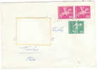 A0516 - 2 X 20 Cent. Ord. VG Bellinzona-Torino 23-03-1963 - Covers & Documents