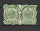 COB 56 Sans Bandelette Oblitéré En Paire Ninove - 1893-1907 Coat Of Arms