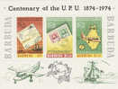 Barbuda-1974 Centenary Of UPU Souvenir Sheet MNH - Barbados (1966-...)