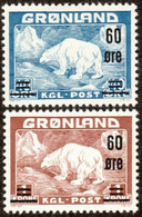 GREENLAND..1956..Michel # 37-38...MLH...MiCV - 85 Euro. - Unused Stamps