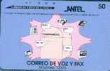 # URUGUAY 17 Correo De Voz Y Fax 50 Anritsu   Tres Bon Etat - Uruguay