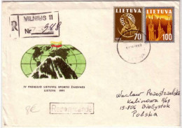 LITUANIE - LETTRE RECOMMANDEE De VILNIUS Pour La POLOGNE - 1991 - Litauen