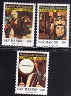 REPUBBLICA DI SAN MARINO 1990 GRANDI DELLO SPETTACOLO LAWRENCE OLIVER SERIE COMPLETA COMPLETE SET MNH - Nuevos