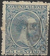 SPAIN 1889 King Alphonso XIII - 25c Blue  FU - Usati