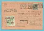 401 Op Ontvangkaart Met Firmaperforatie (G.D.B.) Van "Grande Distillerie Belge" Met Stempel BRUSSEL - 1934-1935 Leopoldo III