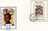 UNO Jahr Des Kindes 1979 Kinder Der Welt Ruanda 1000 + Block 86 Auf 2 FDC 12€ Junge Aus Afrika Und Europa - Used Stamps
